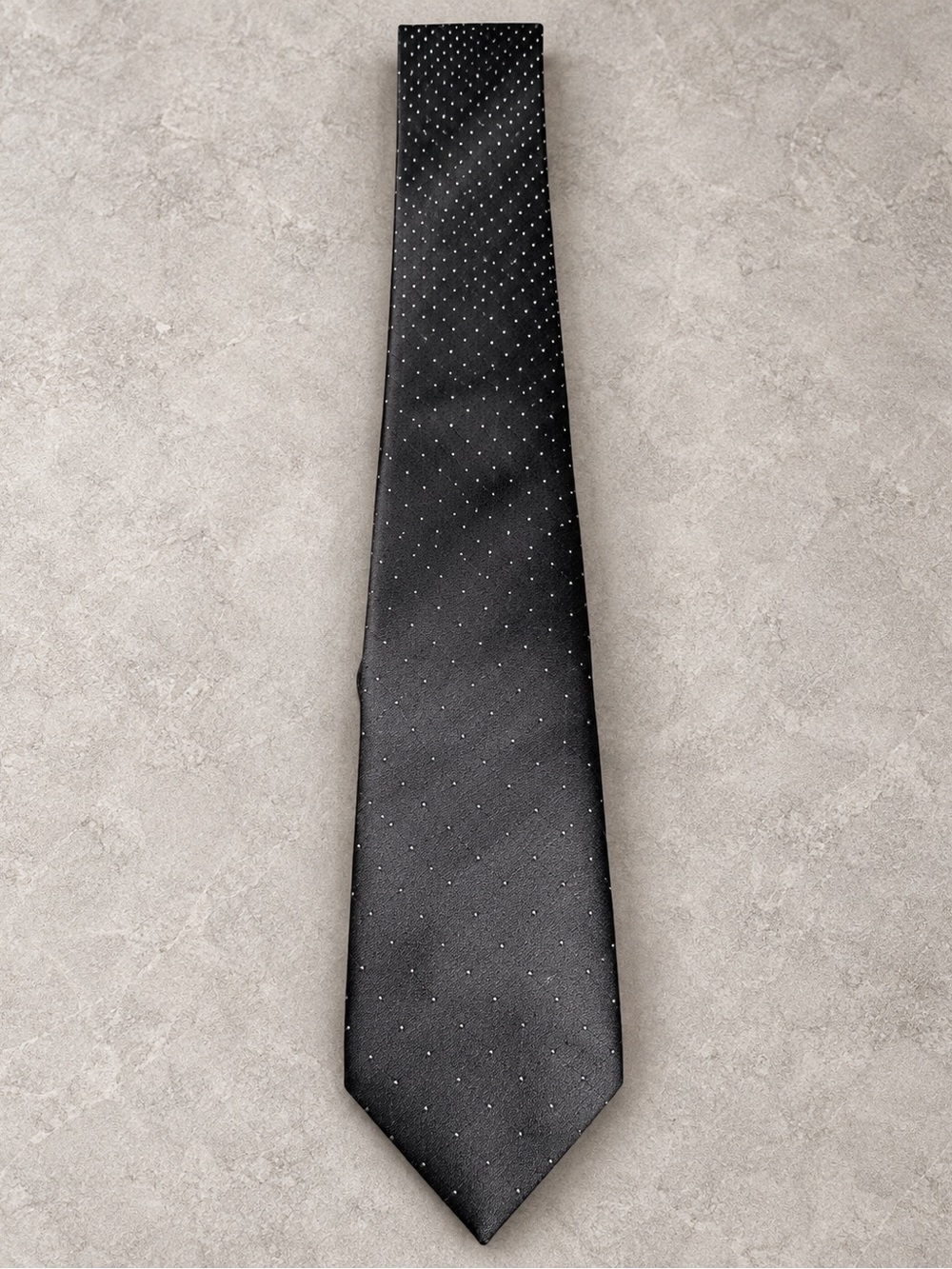 Oscar de la Renta Black Micro Dot Silk Necktie